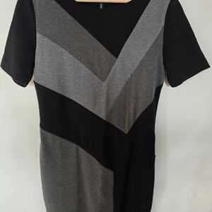 Armani Exchange Black and Gray Mini Dress